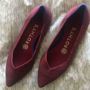 Rothy’s Crimson Heather point flats